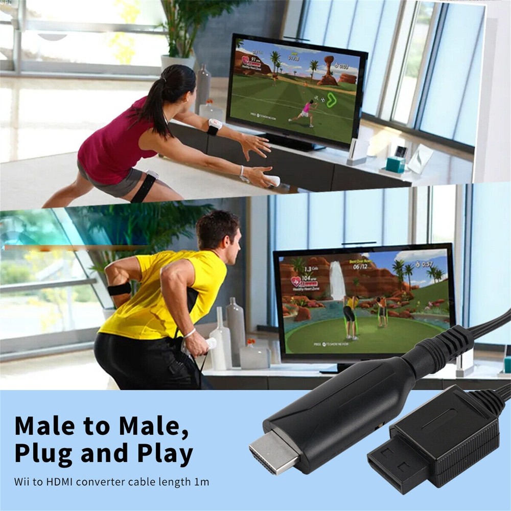 NEW USB Cable Wire Durable Replacement For WII to HDMI Converter Adapter