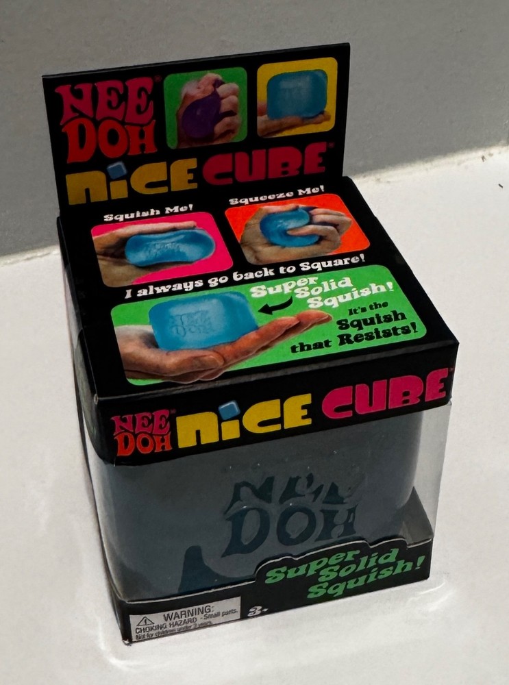 Nee Doh Nice Cube - Super Solid Squish! (Blue) - Brand New/Factory Sealed!