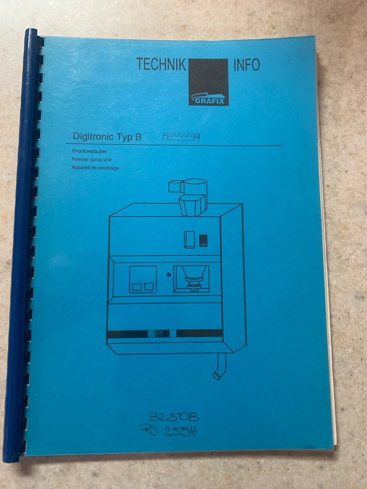 Heidelberg Powder Spray Unit Info  GRAFIX.         Digitronic Type B