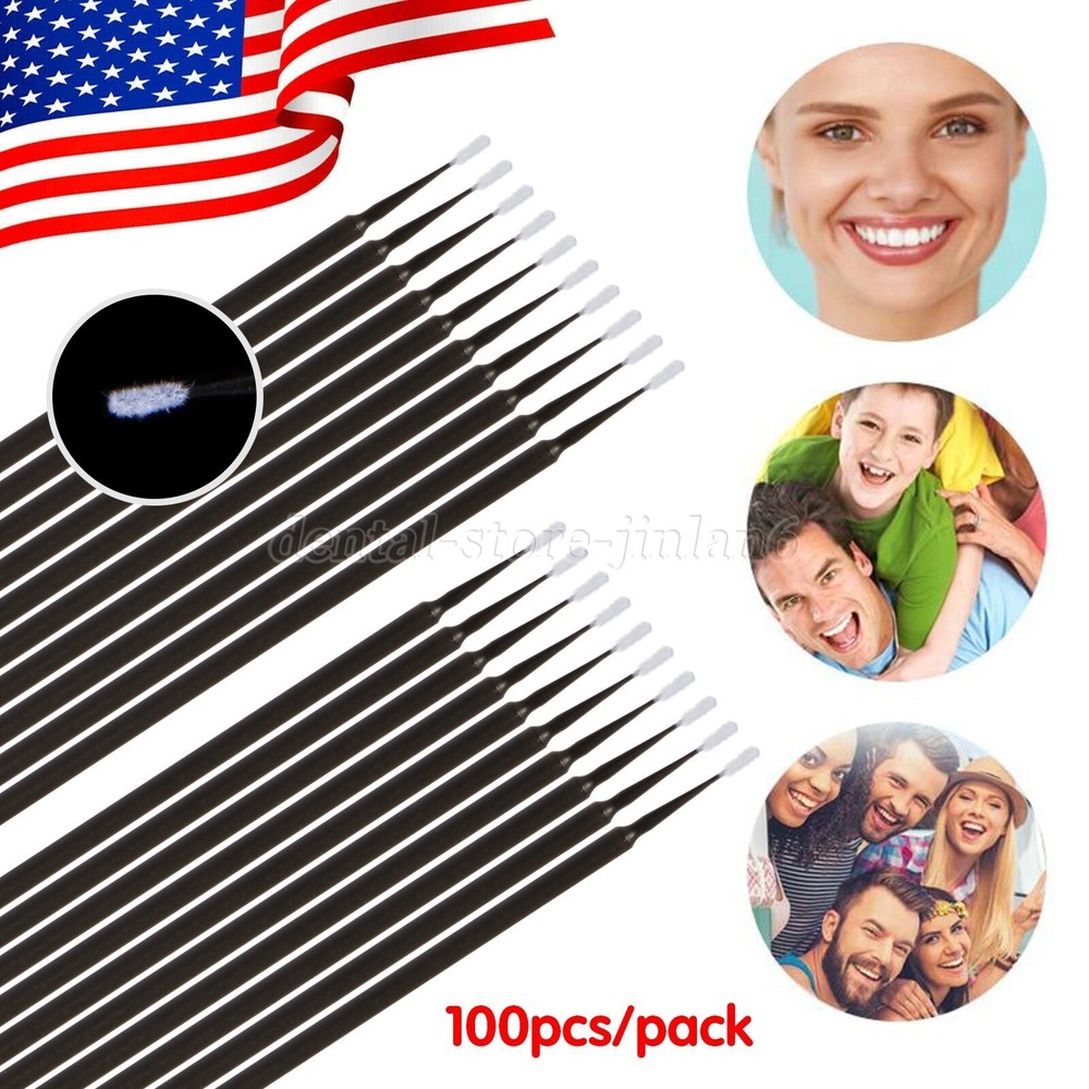 100 Pcs Dental Micro Brush Disposable Materials Tooth Applicators 1.2mm