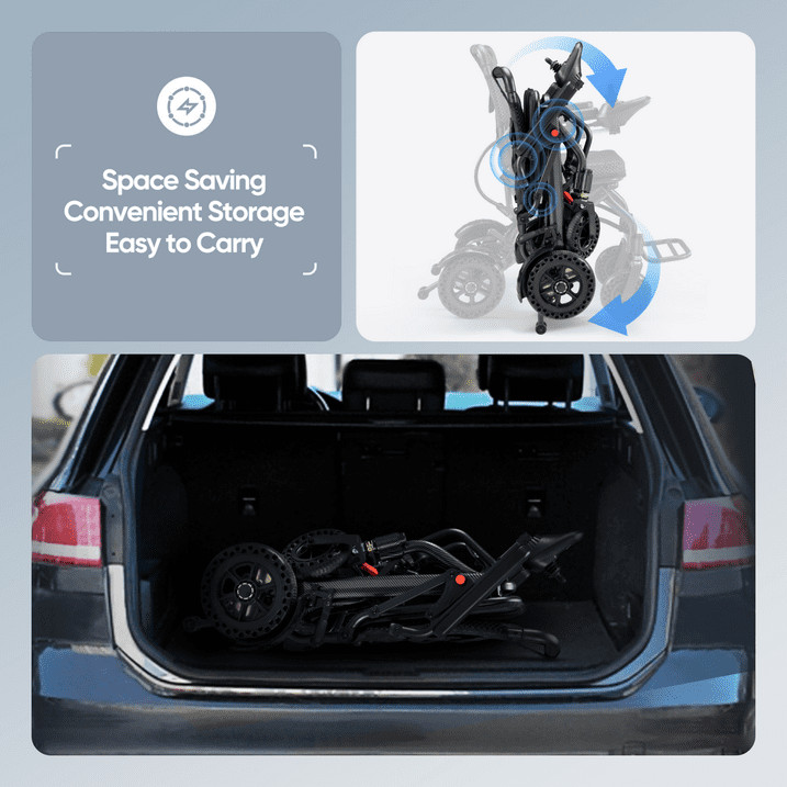 Used Foldable Electric Wheelchairs Intelligent Lightweight For Airline Seniors