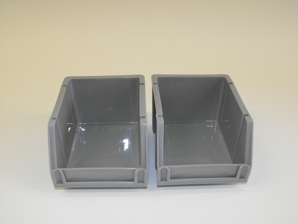 2 Replacement Grey Bins For Harbor Freight 20 Bin Wall Mount Stackable Storage
