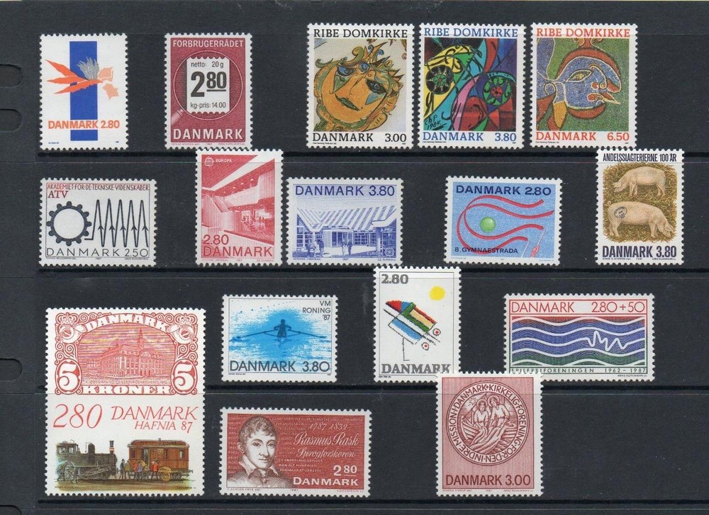 DENMARK MNH 1987 COMPLETE YEAR SETS