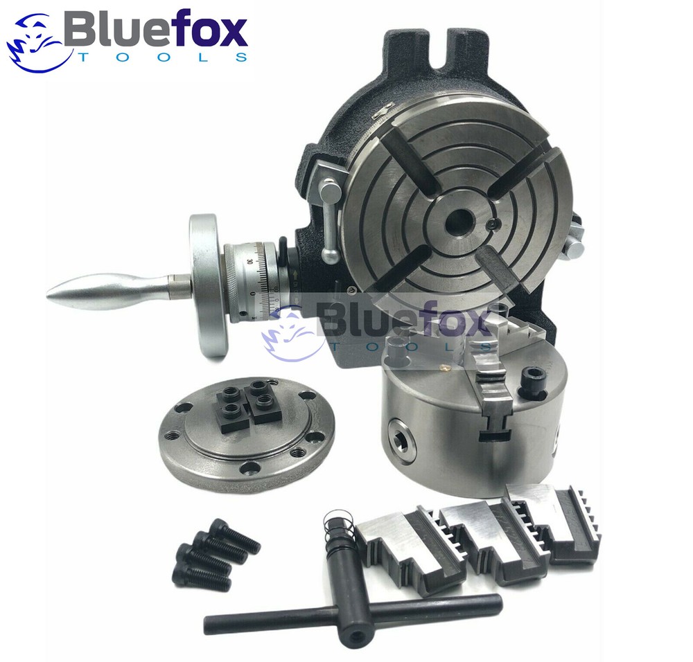 6" HORIZONTAL & VERTICAL ROTARY TABLE w. adapter & 3-jaw chuck
