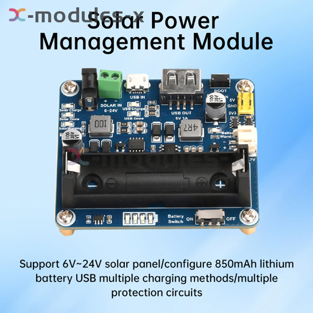Power Manager Module for 6V~24V Solar Panel Support MPPT USB Battery Charging
