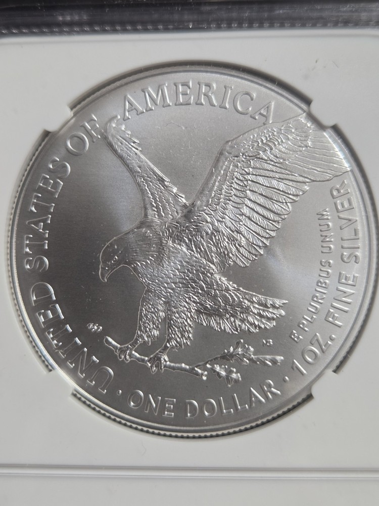 2026 SILVER EAGLE NGC MS70 FIRST DAY ISSUE JOHN MERCANTI SIGNED FLAG LABEL