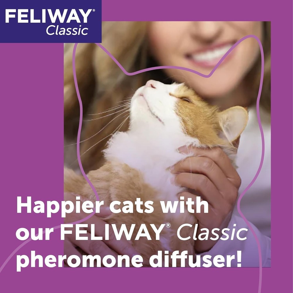 Classic 30 Day Cat Calming Plug In Pheromone Diffuser Starter Kit, 48ml - Hel...