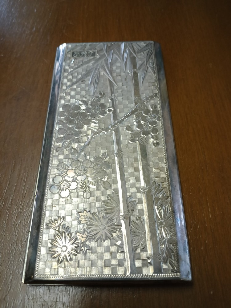 Stunning Large 950 Fine Silver Japanese Cigarette Case