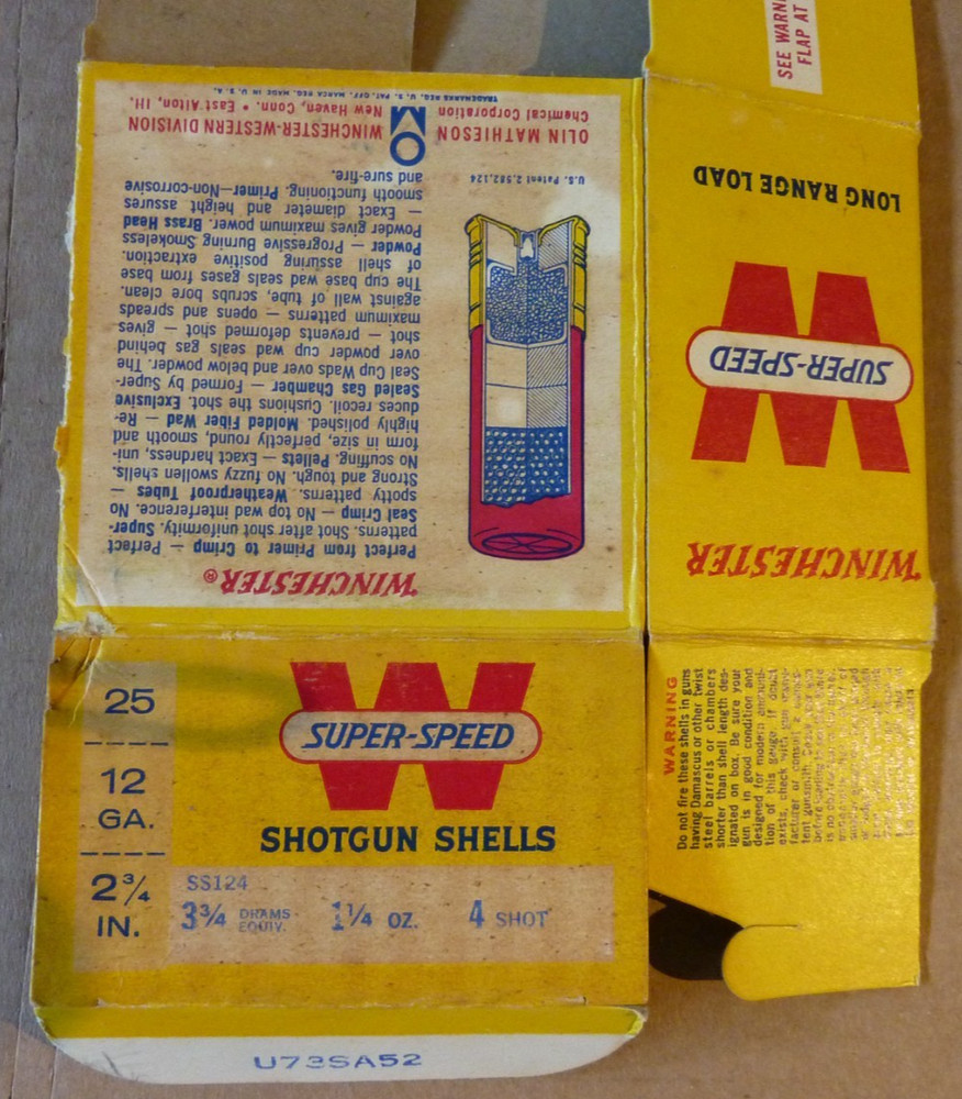 Vintage Winchester Super Speed 12GA Shotgun Shells Empty Boxes