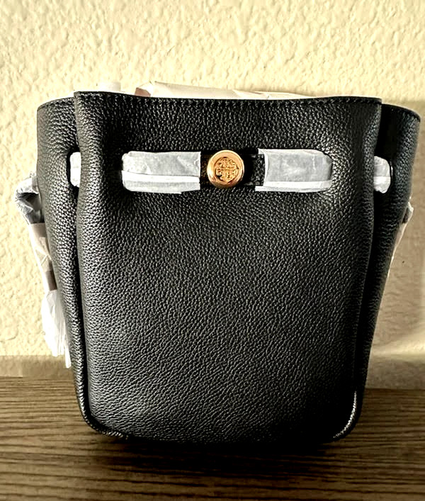 Authentic Tory Burch Small Romy Crossbody Black Leather Mini NWT