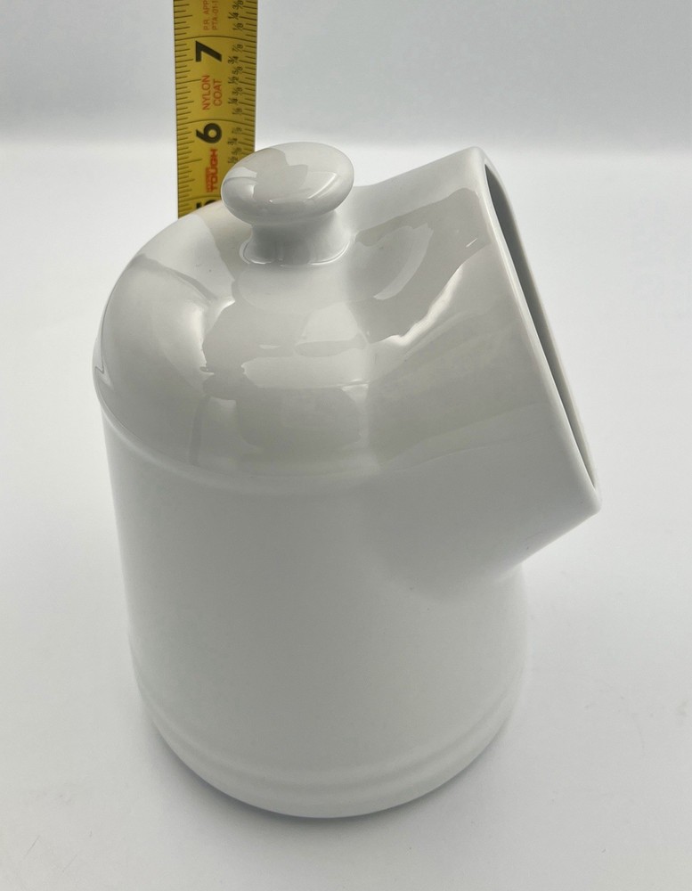 Salt Pig White Ceramic 6 1/2” High