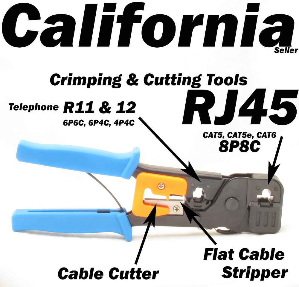 Cable Tester +Crimp Crimper +100 RJ45 CAT5 CAT5e Connector Plug Network Tool Kit