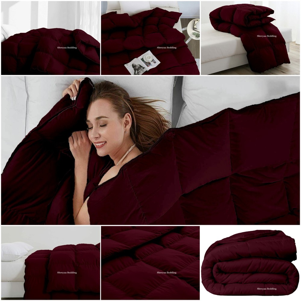 Luxury Premium Soft Solid Wine Comforter Goose Down Alternative Cal King Size