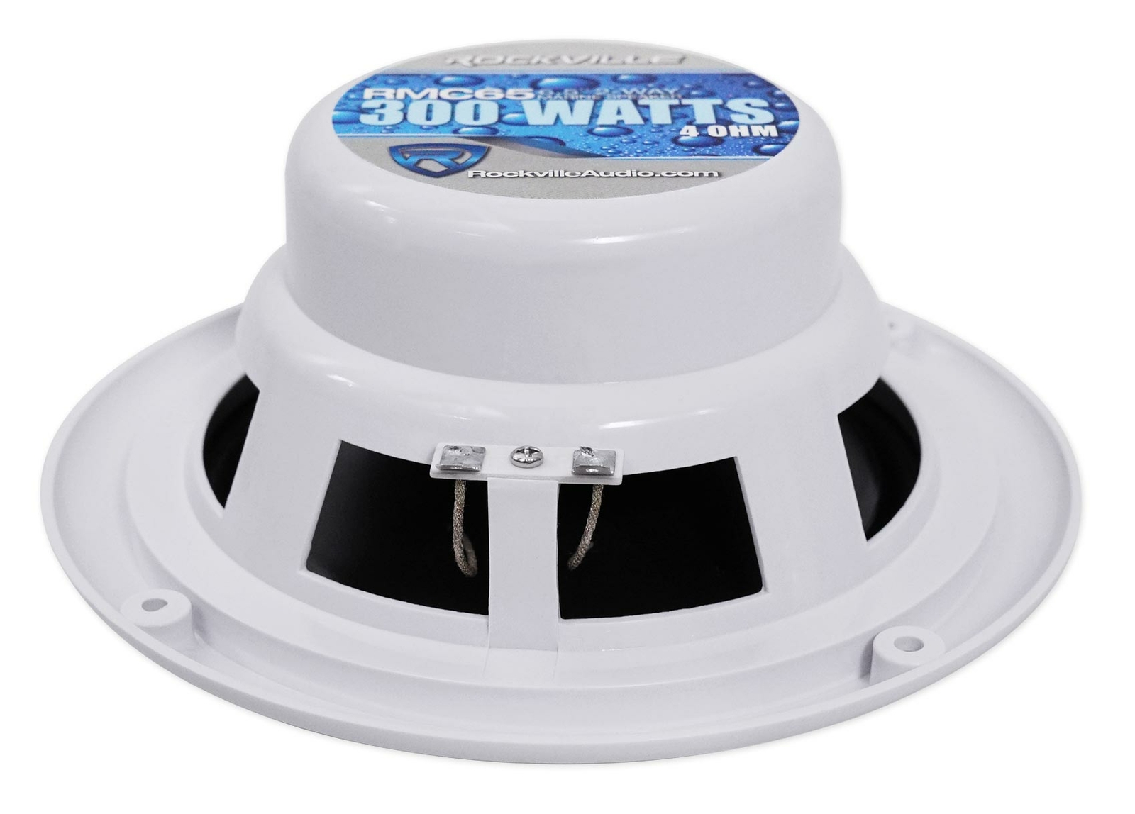 (4) Rockville RMC65W 6.5" 1200 Watt Waterproof Marine Boat Speakers 2-Way White