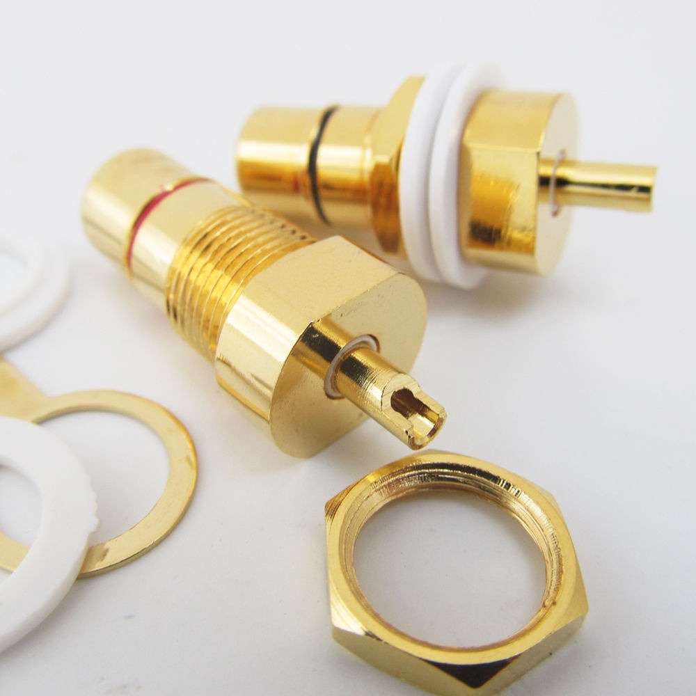 20PC RCA Female Phono Jack Panel Mount Chassis Connector Gold Plated Copper