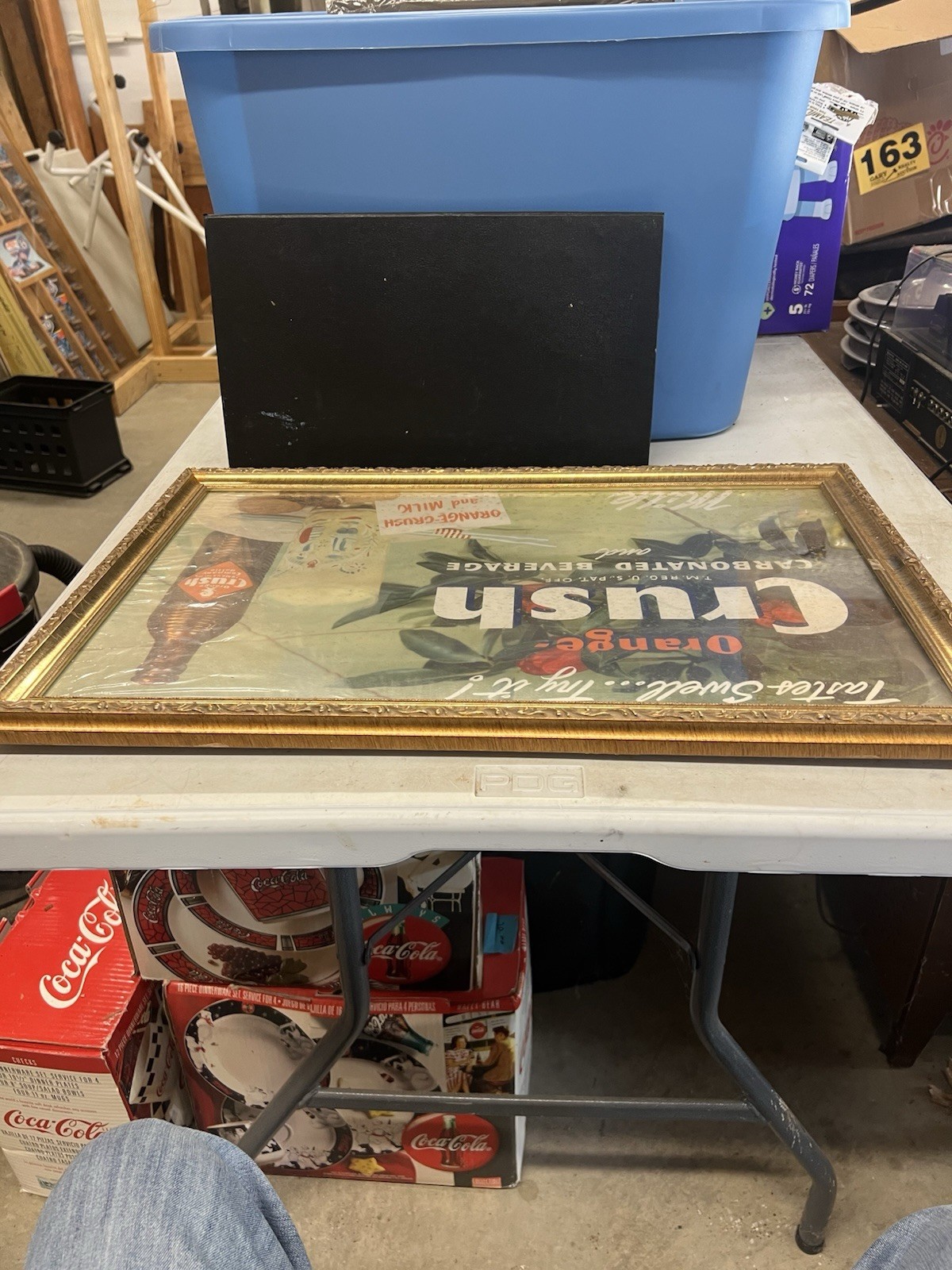 Vintage Orange Crush & Milk Advertising Poster Nicely Framed 1950's