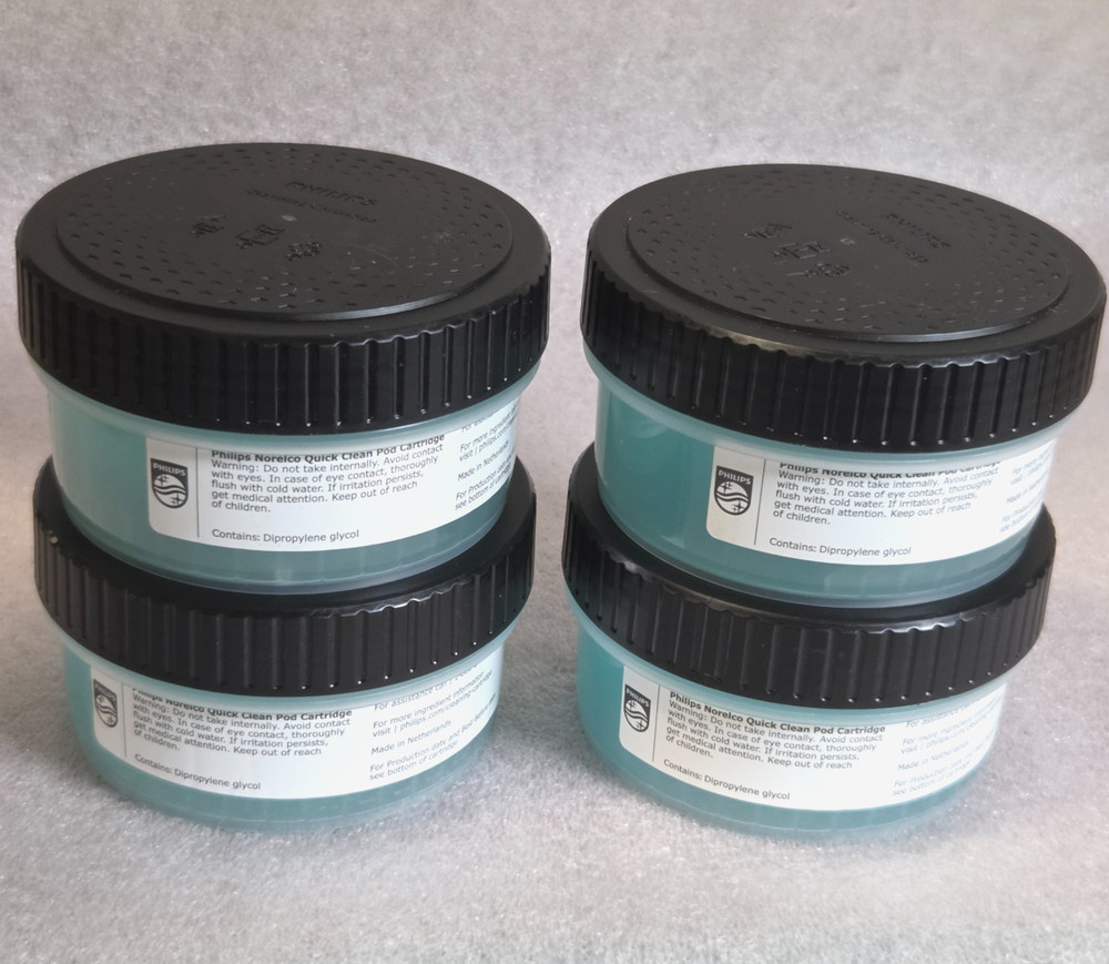 4 PACK Philips Quick Clean Pod Cartridge 5.41 Fl Oz Shaver Cleaning Solution