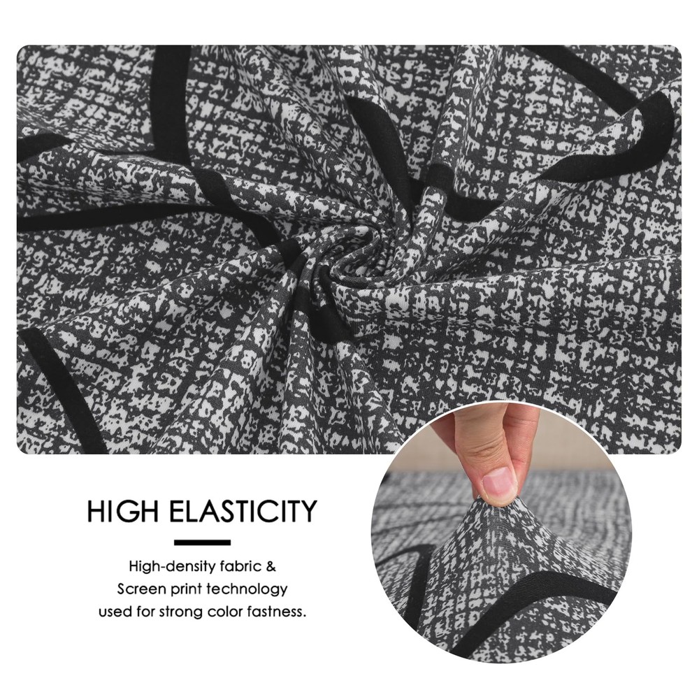 Waterproof Bar Stool Covers Rectangle Set of 4 Stretchable Patterned Seat Cov...