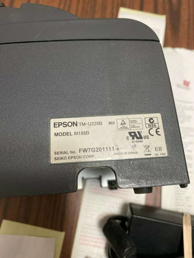EPSON TM-U220B Ethernet KITCHEN RECEIPT POS PRINTER POWER SUPPLY Auto-Cut