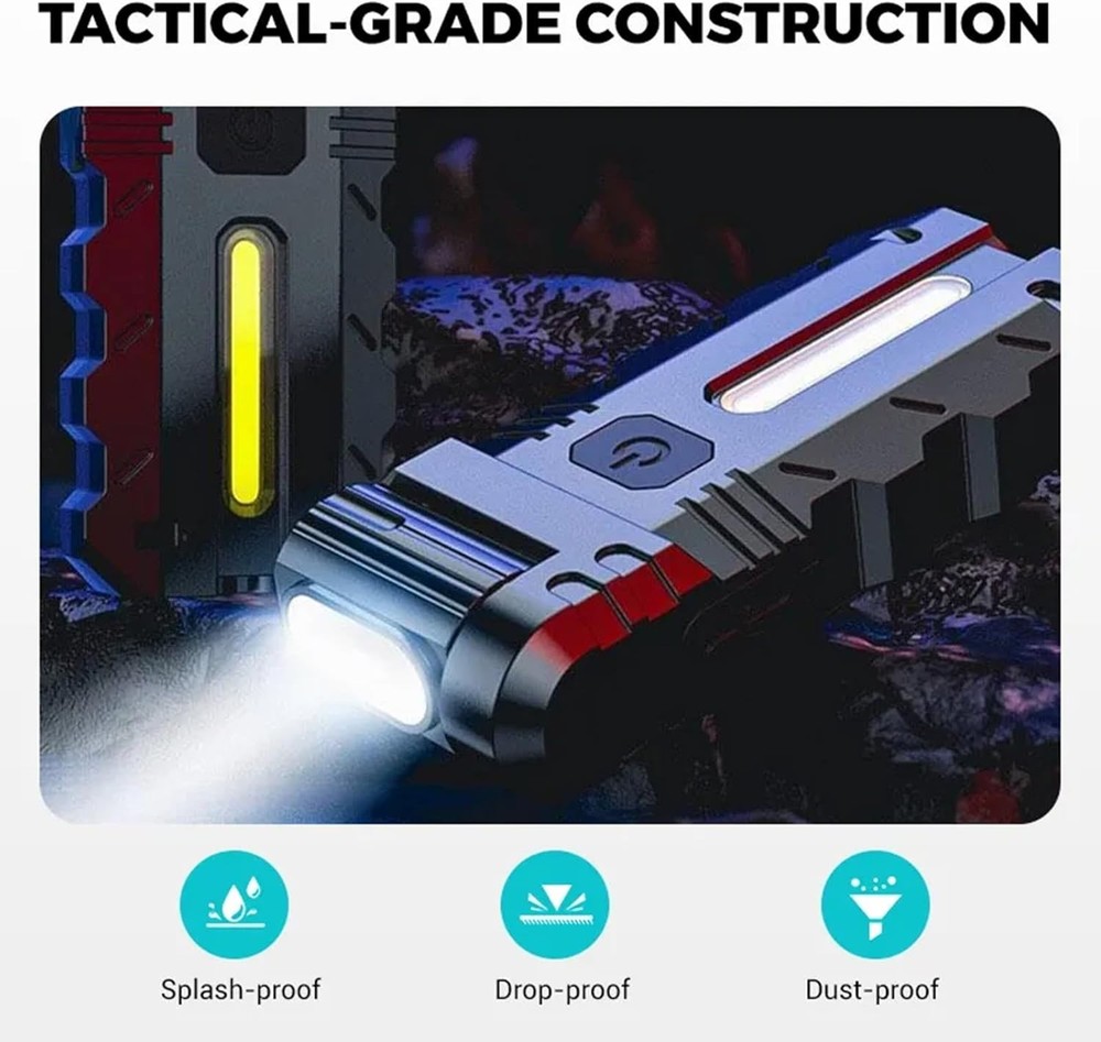 USB-C Rechargeable LED Work Light 180° Rotating Head Magnetic EDC Flashlight