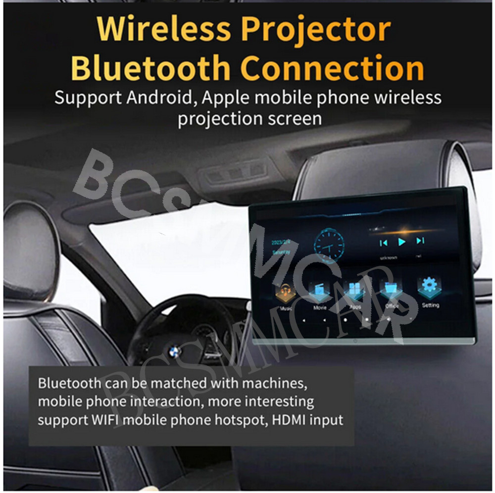 Car Headrest Monitor Touch Screen Video Music TV Player Dual HMDI For Rear Seat