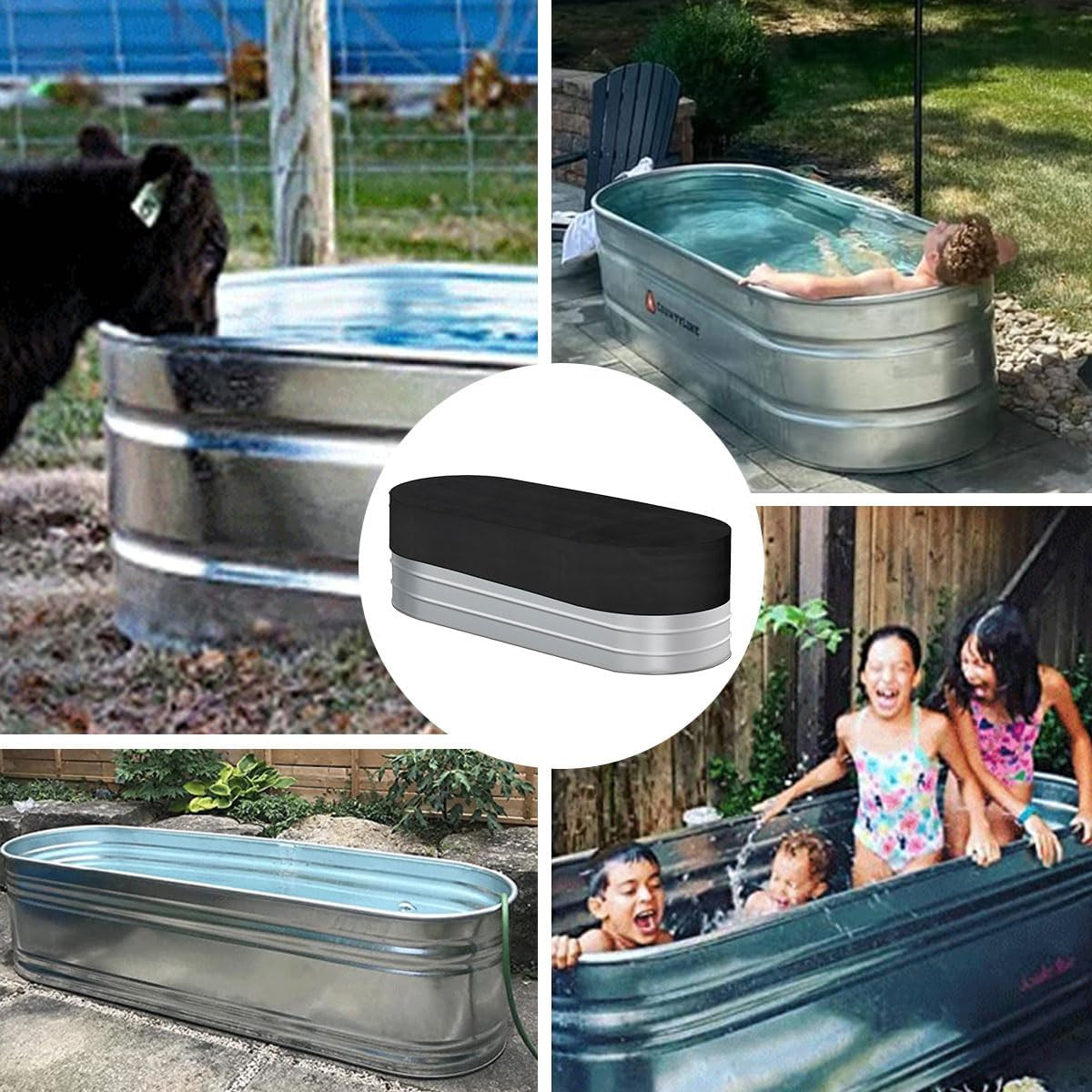 8Ft Stock Tank Horse Trough Cover Water Trough Cold Plunge Insulated Cover for