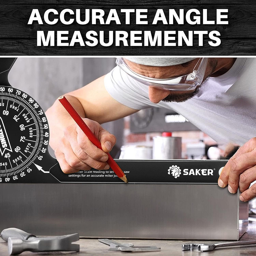 Miter Saw Protractor|7-Inch Aluminum Protractor Angle Finder Featuring Precision