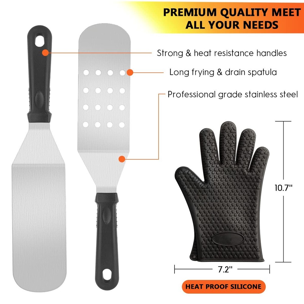 Griddle Accessories Kit, 144 Pcs Grill Tools Set for Silver