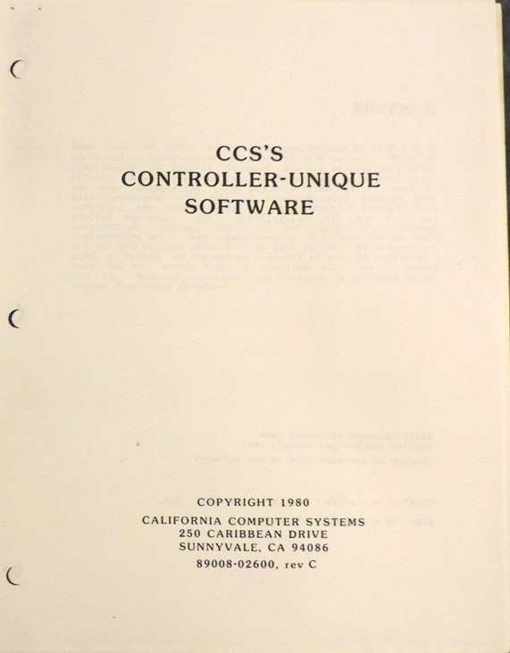 Calif Computer Systems disk controller S-100 interface hardware manual