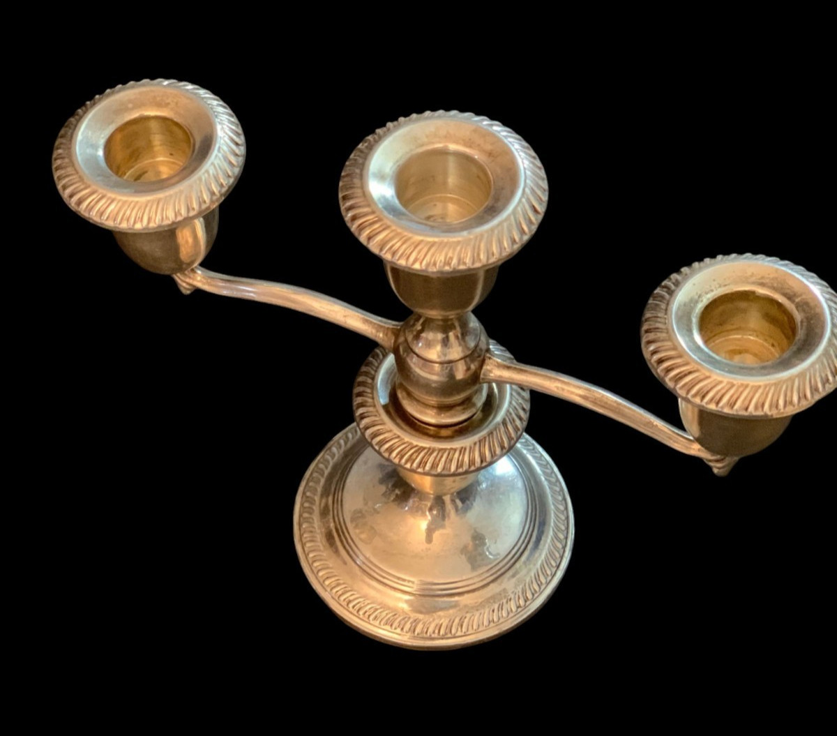 Sterling Silver Weighted "735" 3 Arm Candlestick Candelabra PAIR* HALLMARK