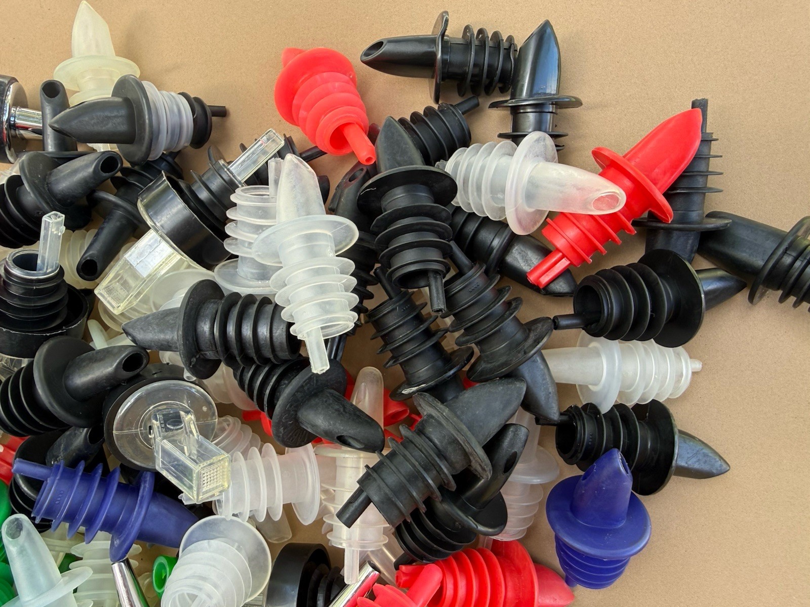 (Over 145) BAR LIQUOR BOTTLE POUR SPOUTS - Including Four Precision Pour Spouts