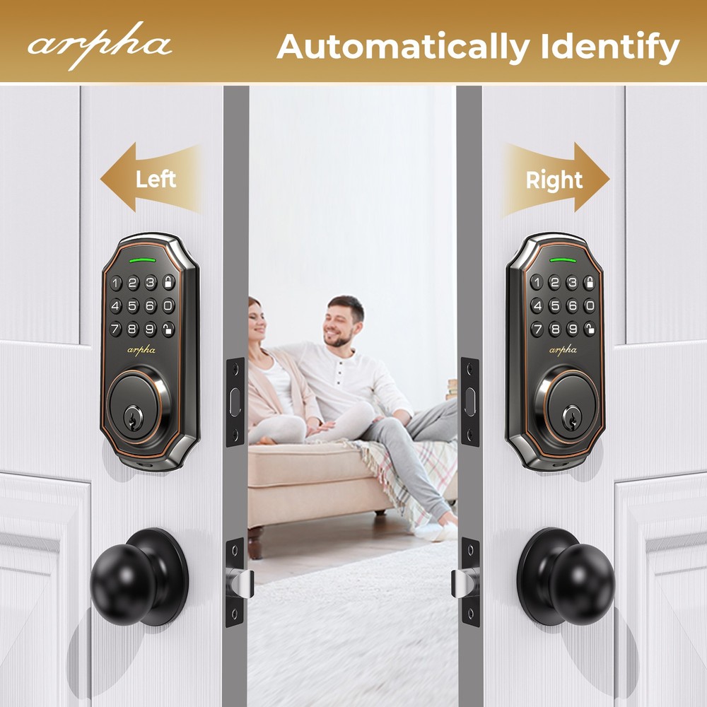 Keyless Entry Smart 100Code Door Lock Anti-Peeping Password Keypad Auto Deadbolt