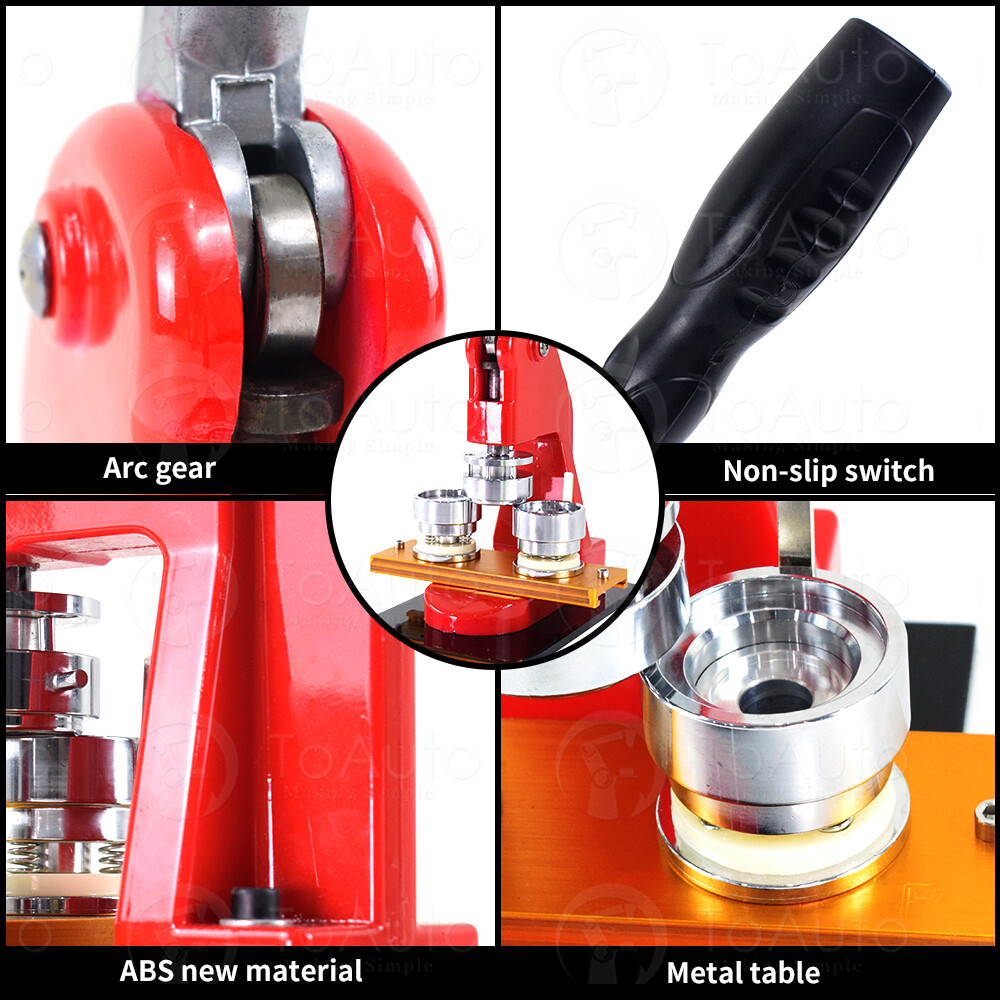 37mm 1.5" Button Maker Badge Press 100 Pcs Circle Cutter Manual Making Machine