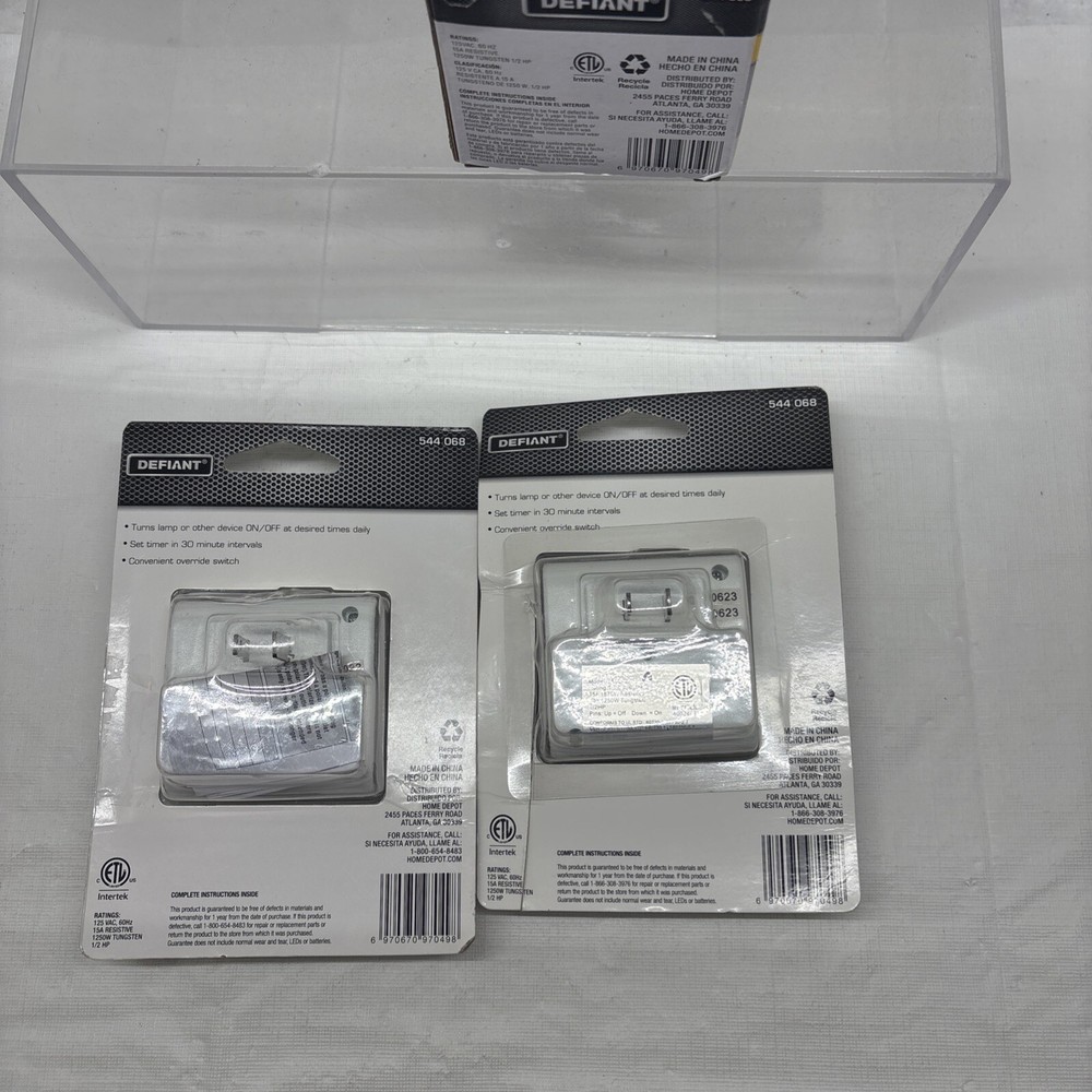 3 X Defiant 24-Hour Indoor Plug-In Basic Mechanical Timer White 544 068 B16