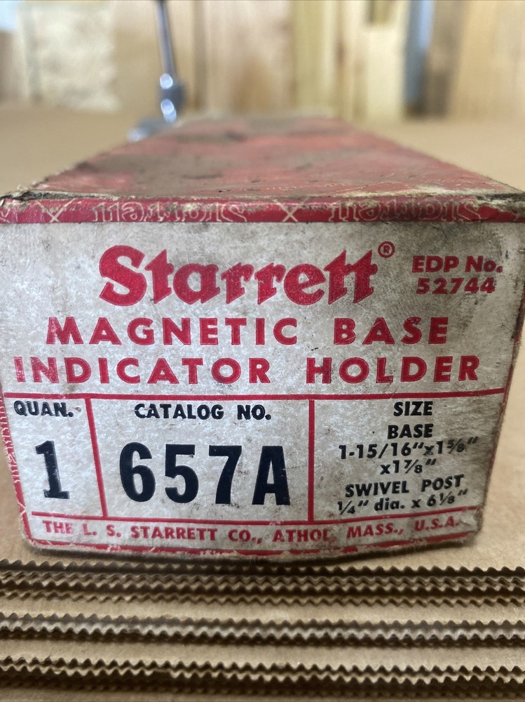Starrett 657A 196B Magnetic Base, Swivel Post Assembly, And Indicator Set