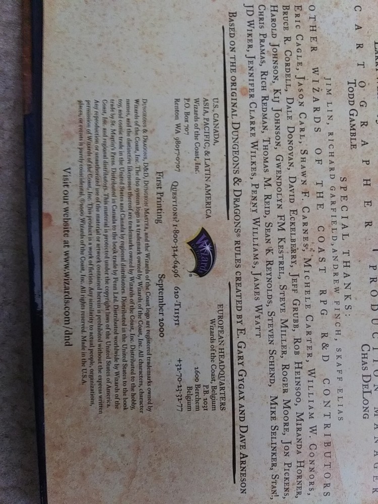 D&D Dungeon Master's Guide - Core Rulebook II (3rd, 2000) VG+C First Printing