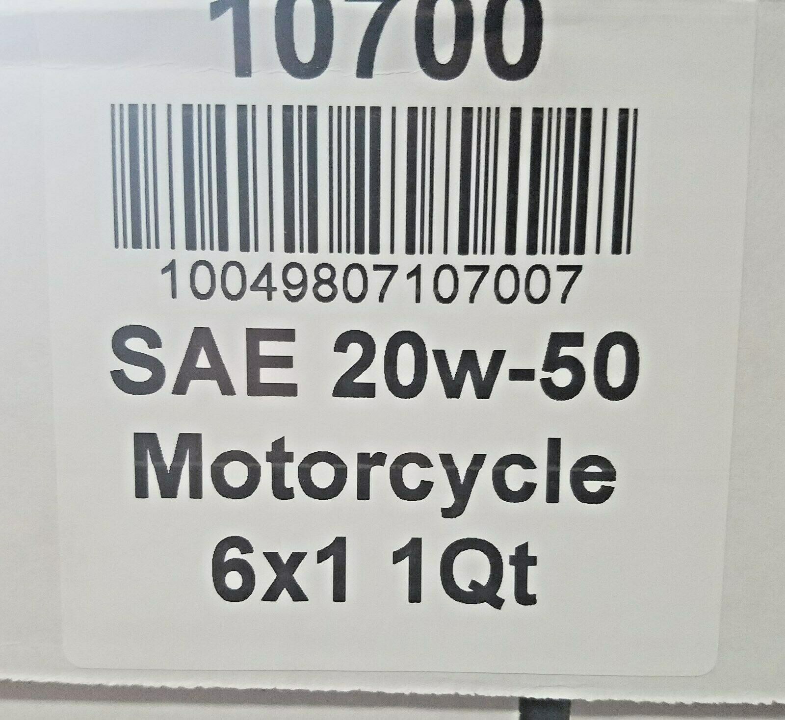 Lucas 10700 20W50 High Performance Motorcycle Oil; Case of 6 - 1 Quart Bottles