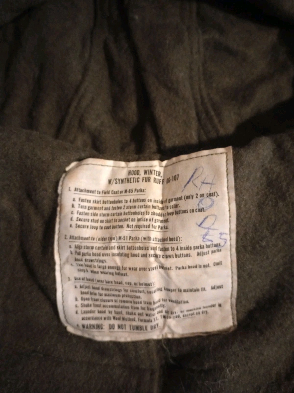 NOS USGI military extreme cold M1965 M65 fishtail parka field jacket fur hood