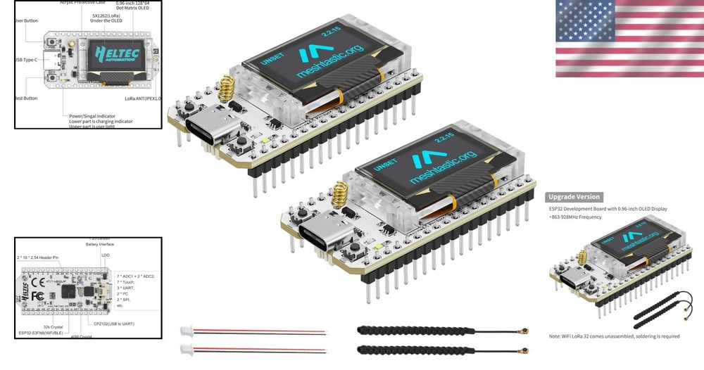 Integrated WiFi Bluetooth LoRa V3 Development Board with OLED & Type-C Power