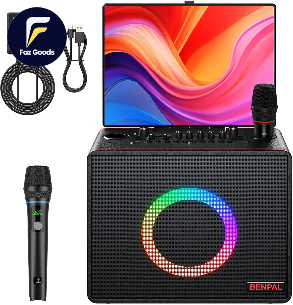 Smart Karaoke Machine with Lyrics Display Built-In 14.0" Touch Screen with Bluet