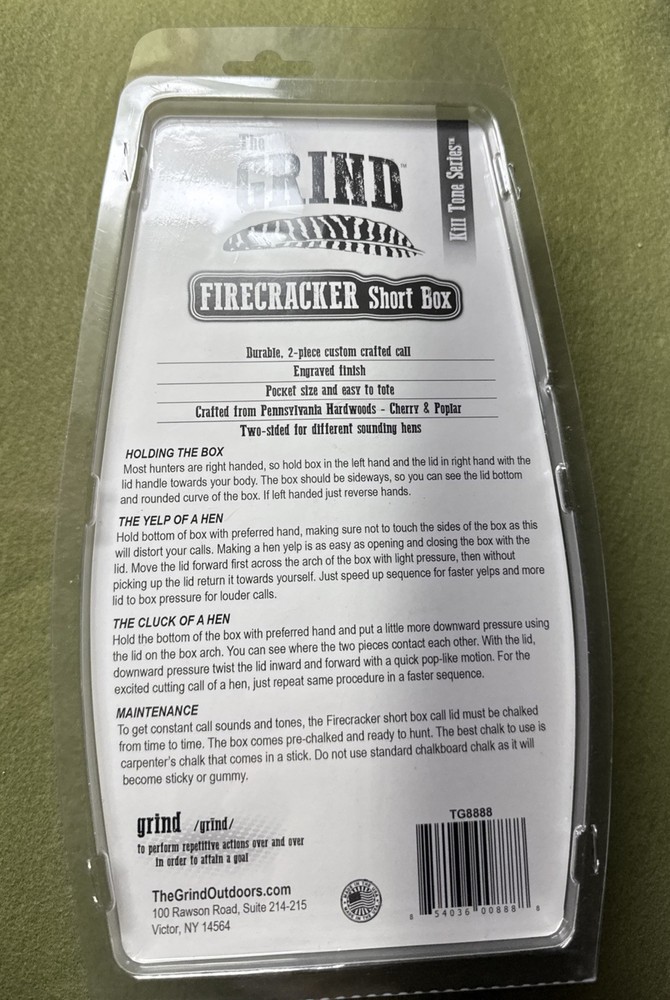 The Grind Firecracker Short Box Turkey Box Call