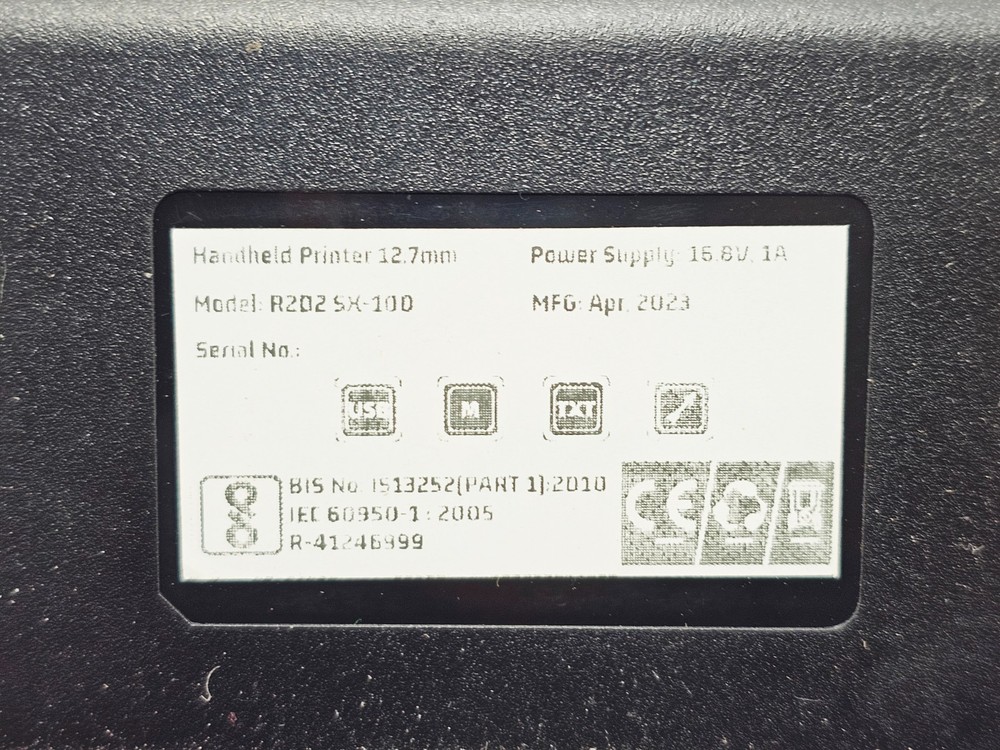 TIJ INTELLIGENT INKJET PRINTER R2D2 SX-100 HANDHELD PRINTER 12.7mm BATCH CODING