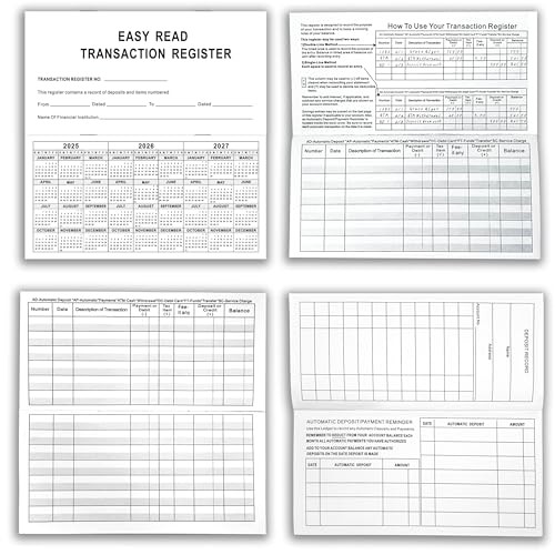 - Pack 6"×3" Check Registers for Personal Checkbook - Blank Ledger 12