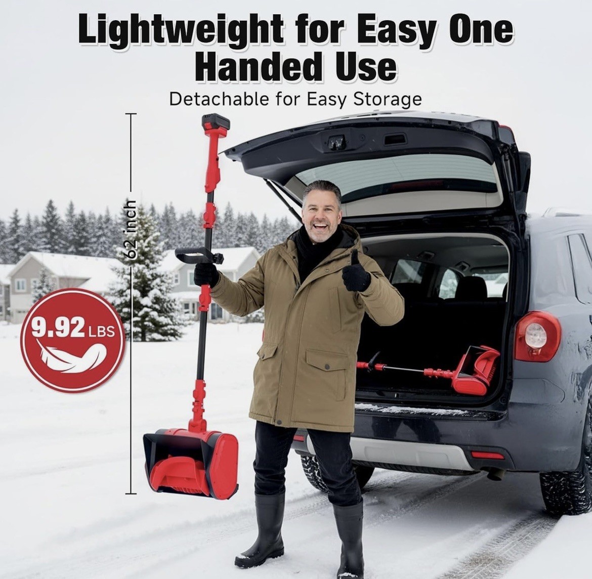Electric Cordless Snow Shovel, 14.4-Inch | 24V | 5.0Ah Brushless Cordless Snow B