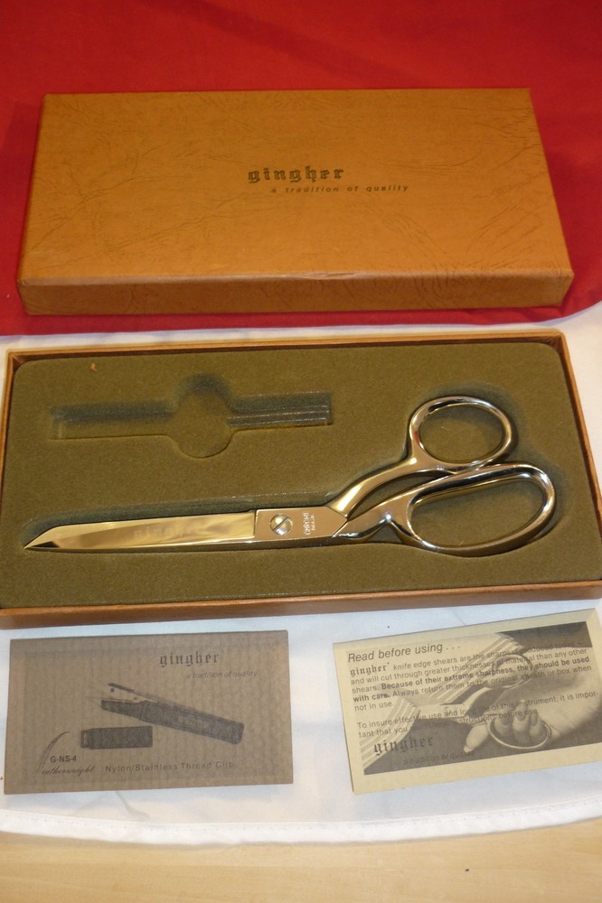 GINGHER G-8 KNIFE EDGE SCISSORS CHROME SHEARS 8"
