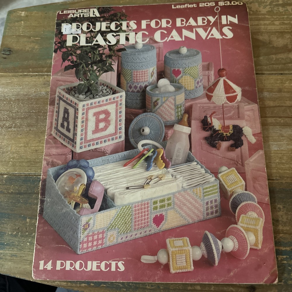 Leisure Arts Projects For Baby 14 Projects Leaflet 206 Plastic Canvas Pattern
