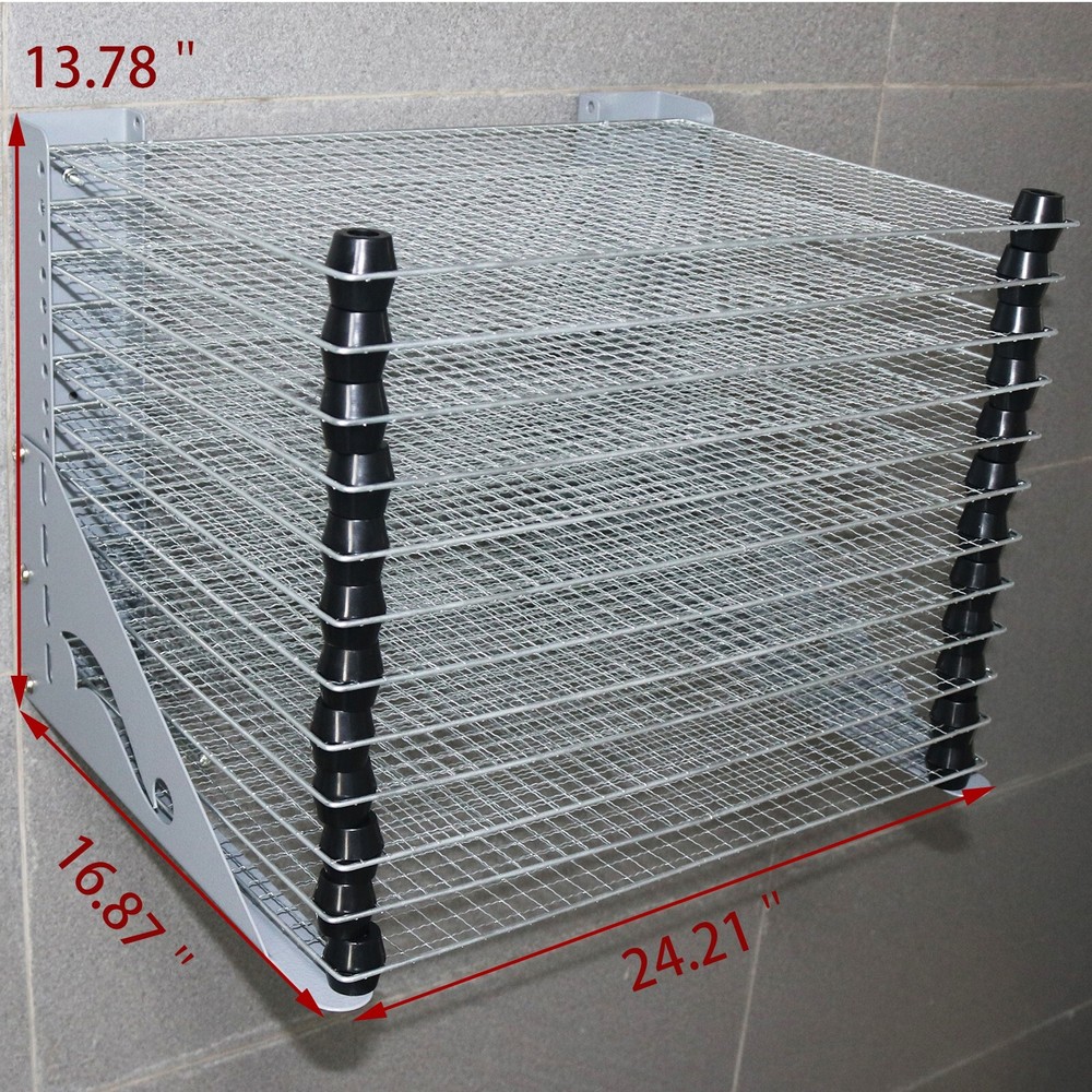 12 Layers Wall Fixed Tiled Clamshell Drying Frame Push and Flip-Open Drying Rack