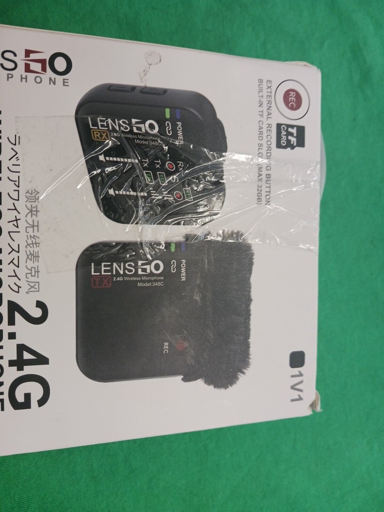 LENSGO 348C 2.4G Wireless lavalier Microphone System Interview Record Microphone