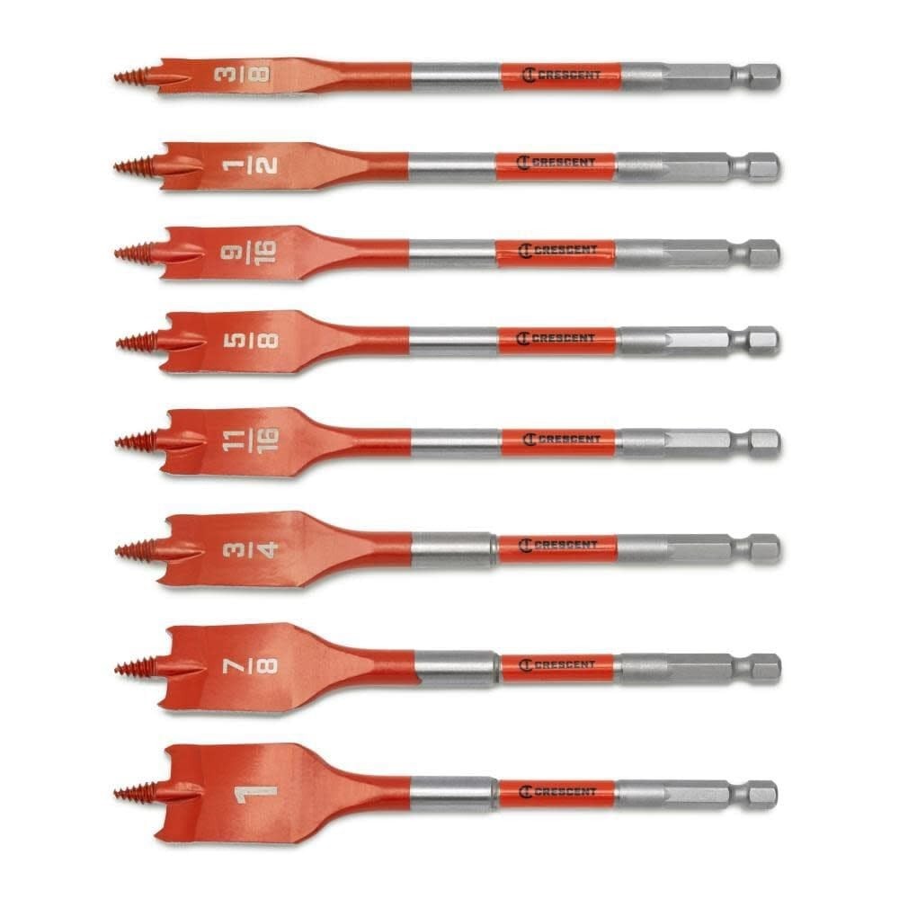 Crescent 8 Piece Screw Point Paddle Drill Bit Set 6" CDSPSET-8