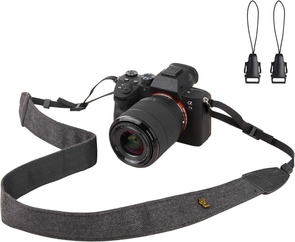 Camera Strap Black Canvas Neck Shoulder Strap with Quick Release Buckles for ...